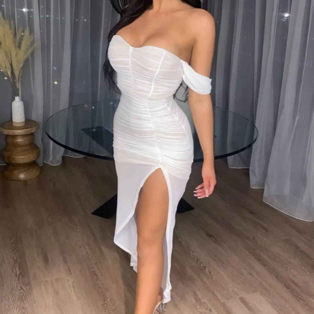 White mesh dress